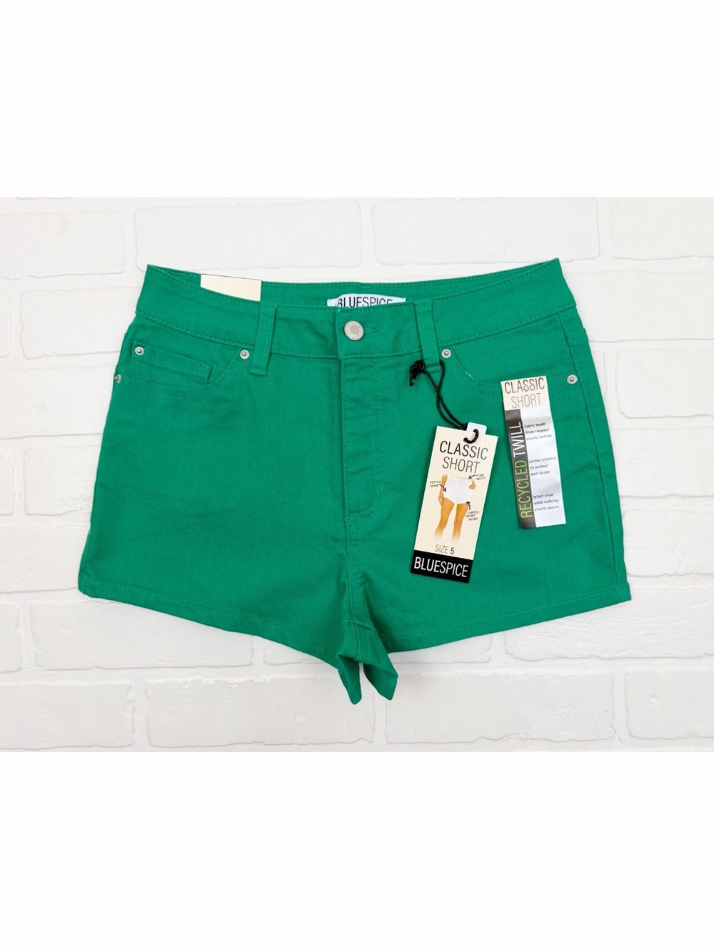 Blue Spice High Rise Green Classic Shorts Size 5